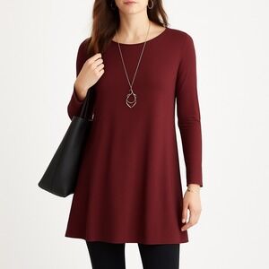 Eileen Fisher Burgundy Tunic Top Small Petite
